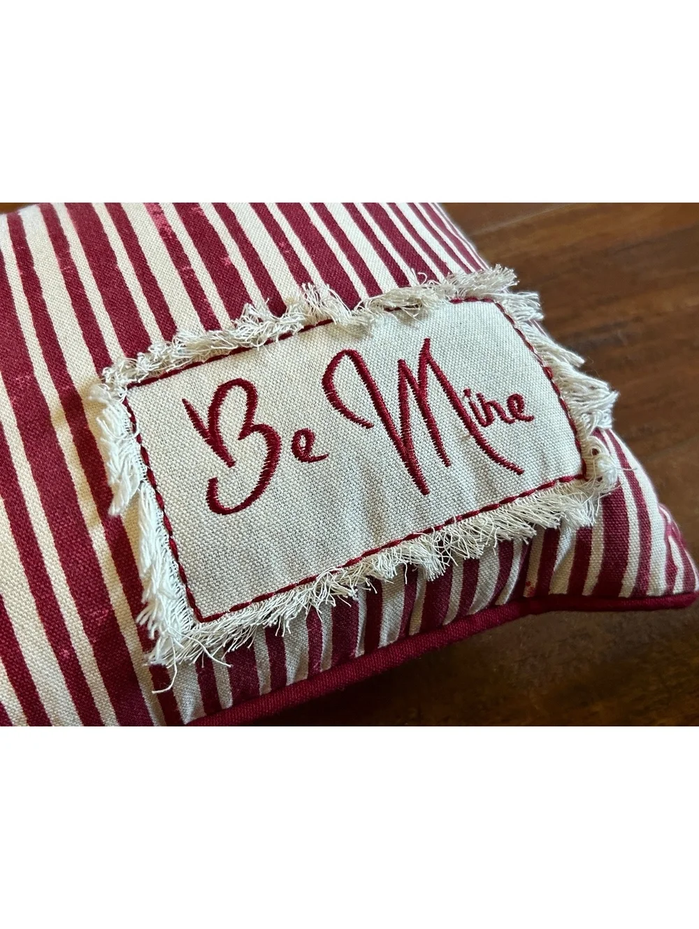Decorative Striped 'Be Mine' Accent Pillow